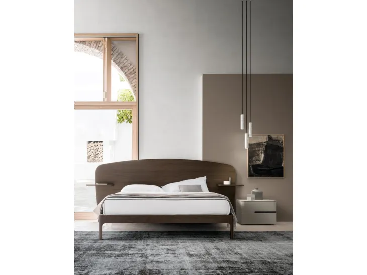 Letto con testiera finitura Matwood Dark Nashi di SantaLucia